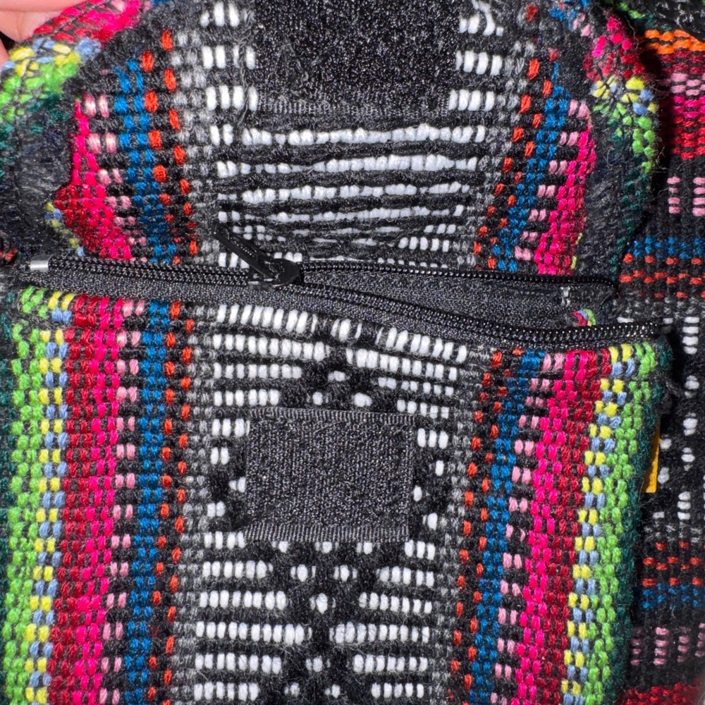 Pinzon Baja Woven Mini Backpack Multicolor Striped Small Festival Bag OS - Picture 3 of 8